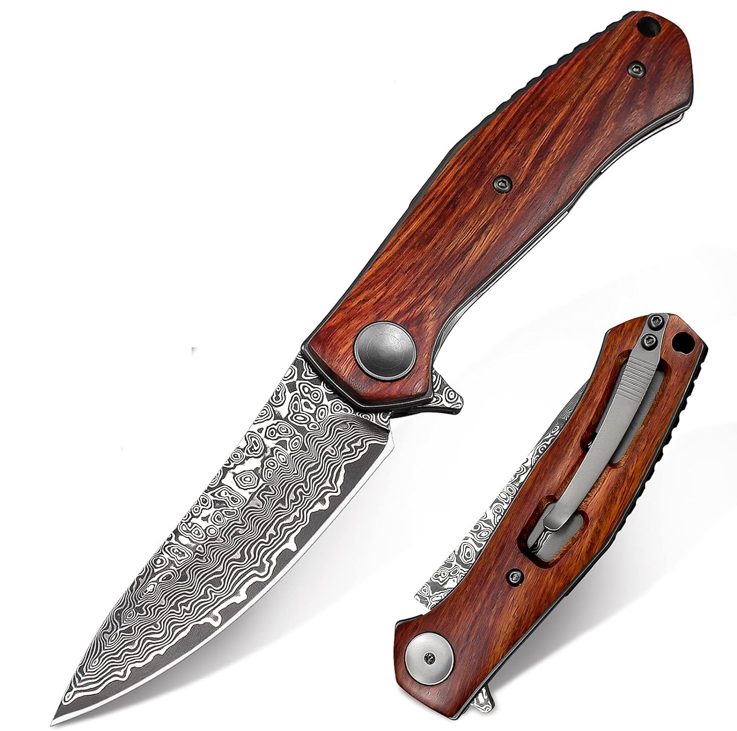 1 Damaškový zavírací nůž linerlock